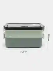 Зеленый набор ланчбокс для еды, контейнер для еды с отделениями, герметичный ланч бокс, 1400 мл