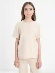 Бежевый костюм для девочки, футболка и брюки палаццо, Утенок