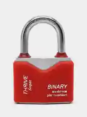 Красный замок навесной влагозащищенный с защитой от отмычек Binary, 40 - 70 мм