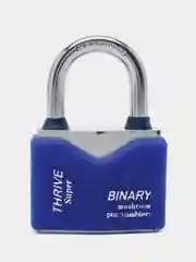Синий замок навесной влагозащищенный с защитой от отмычек Binary, 40 - 70 мм