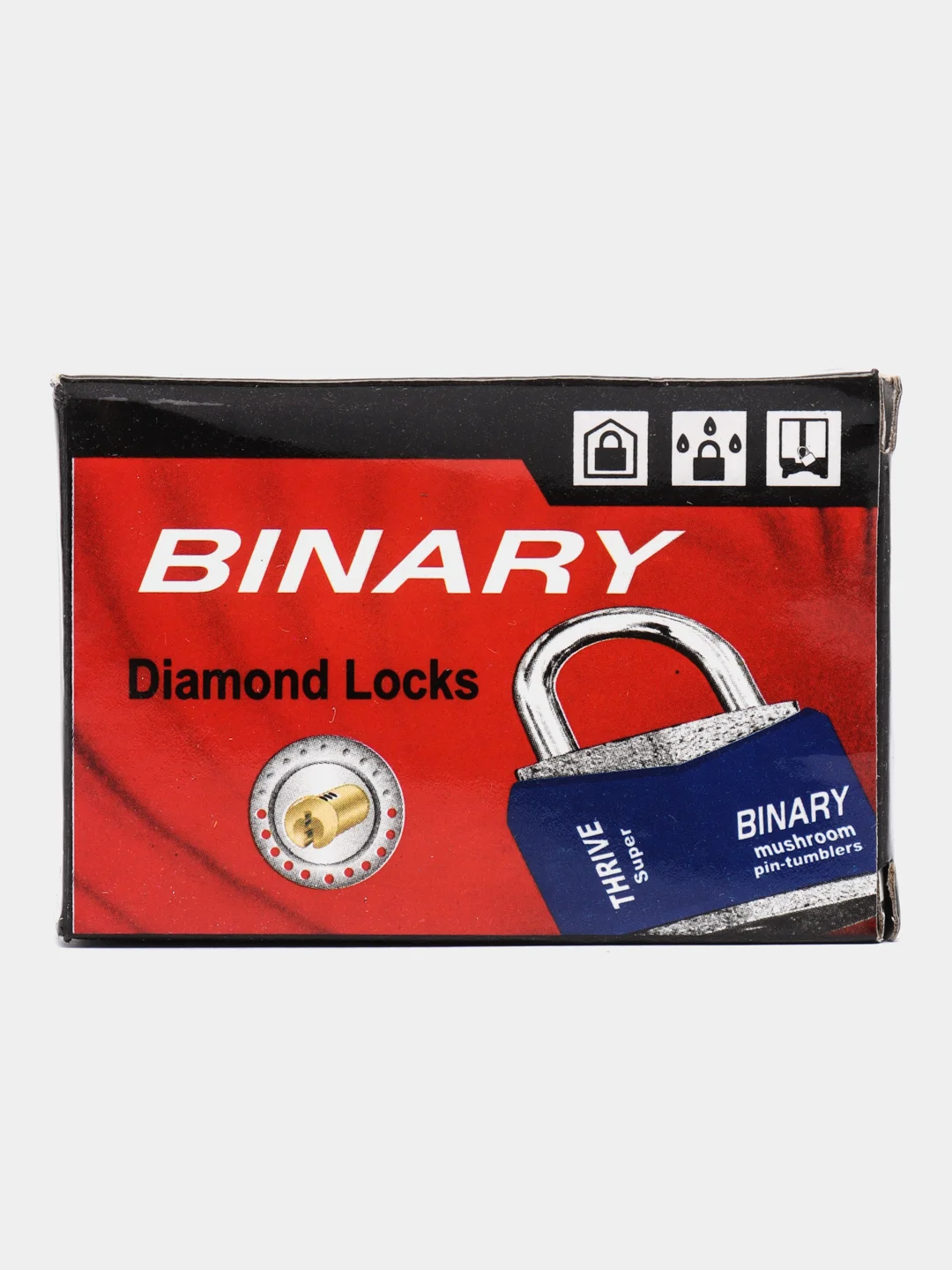 Синий замок навесной влагозащищенный с защитой от отмычек Binary, 40 - 70 мм
