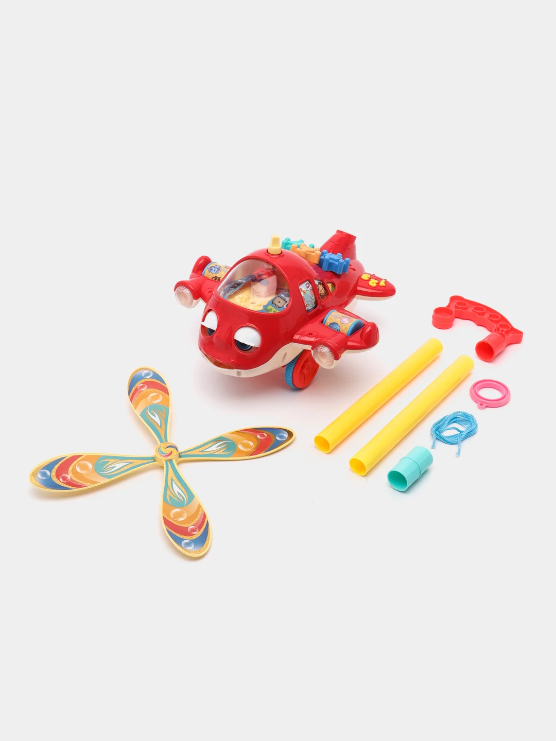 Красный игрушка-каталка для малышей с ручкой