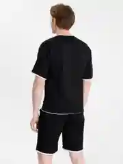 Черный мужской костюм шорты с футболкой