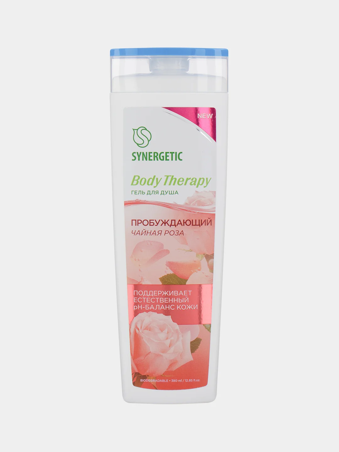 Гель для душа SYNERGETIC "Чайная роза" BODY THERAPY, 380 мл