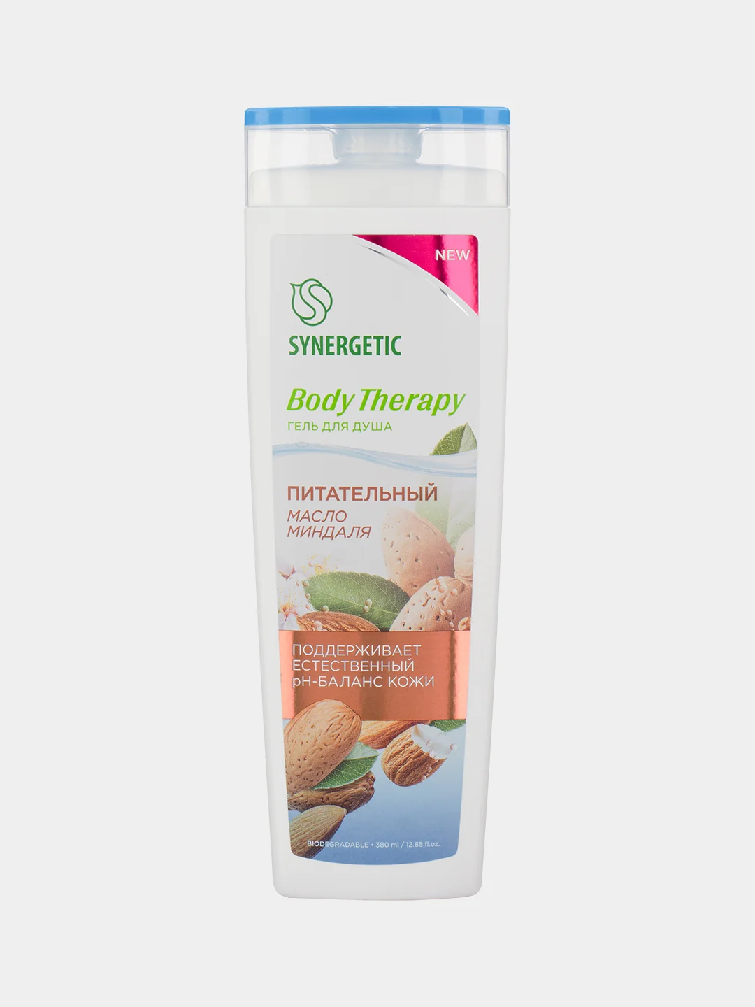 Гель для душа SYNERGETIC "Масло миндаля" BODY THERAPY, 380 мл