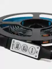 Лента светодиодная 5В, SMD5050, 4,8Вт/м, 60 LED/м, RGB, 10мм, 1м, USB, черная, IP65 LAMPER