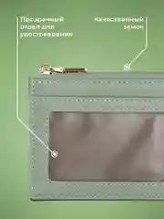 Мятный картхолдер для карт с молнией JewelryMeverly, визитница