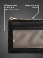 Черный картхолдер для карт с молнией JewelryMeverly, визитница