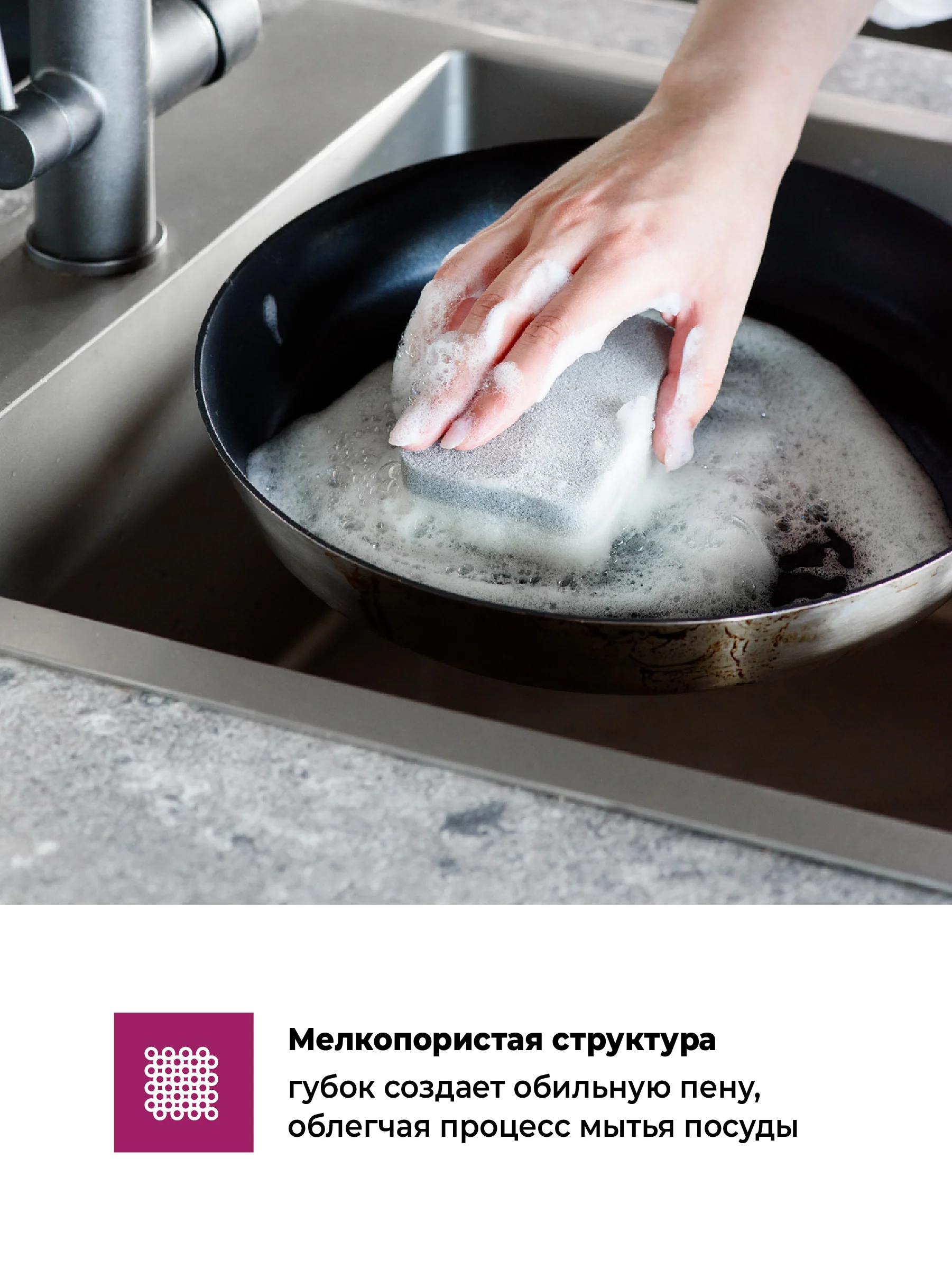 Губки для мытья посуды Shiny Kitchen, хозяйственные кухонные губки для уборки, набор 5 шт