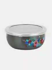 Набор эмалированных салатников с крышками "Колор", 6 предметов, черные