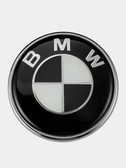 Эмблема BMW бмв черная на капот и крышку багажника, сменная заглушка 82 мм