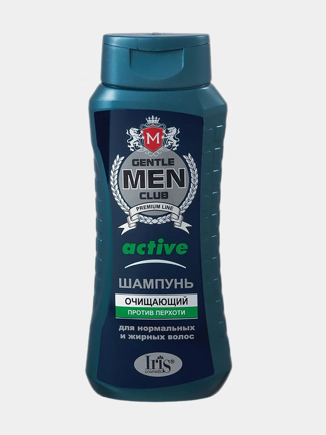 Голубой шампунь для волос мужской Gentlemen Club, для ослабленных,жирных и нормальных волос,400 мл