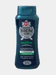 Голубой шампунь для волос мужской Gentlemen Club, для ослабленных,жирных и нормальных волос,400 мл