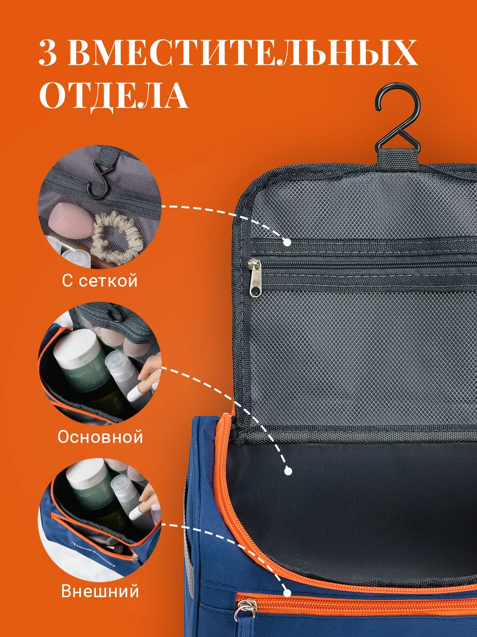 Синий косметичка дорожная Travel Friendly