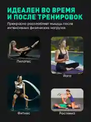 Бирюзовый ролик массажный Shark Fit, валик для спины мфр, 30 см