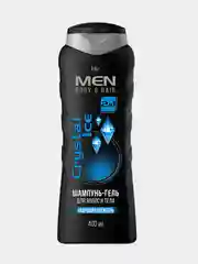 Желтый шампунь-гель для волос и тела мужской Iris Men, 400 мл