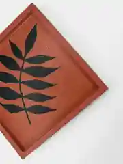 Оранжевый квадратный поднос-подставка для свечей и всяких мелочей. Декор для дома из гипса. Гипсовое