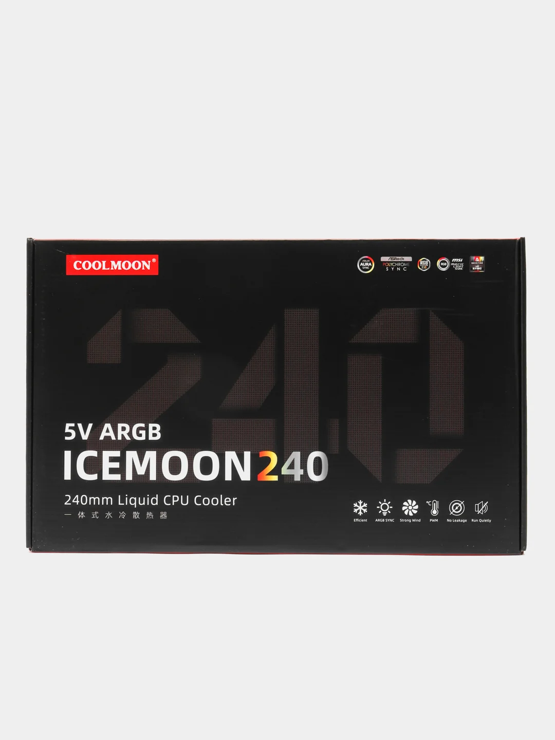 Система водяного охлаждения процессора Coolmoon ARGB 240 с датчиком температуры. Белый