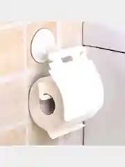 Белый держатель туалетной бумаги на присоске настенный