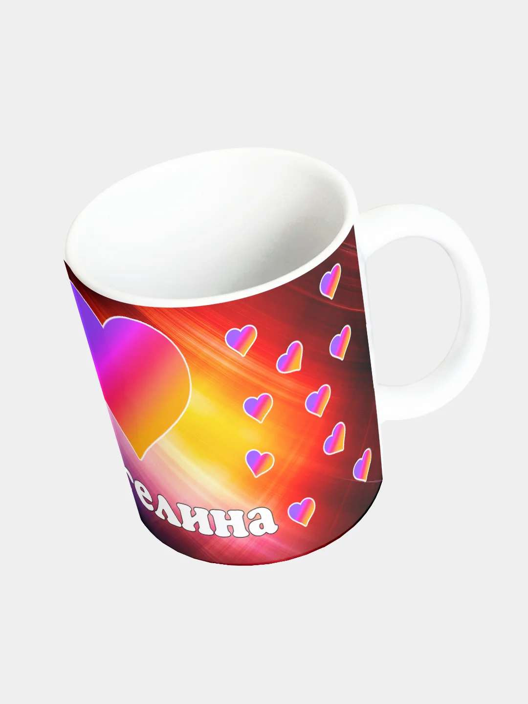 Кружка керамическая с именем Лайк Ангелина