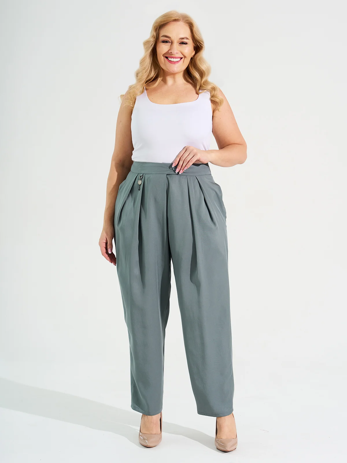 Бирюзовый брюки женские DIMMA fashion studio "Лео"