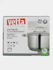 Vetta Берн "Кастрюля" 20 х 12 см, 3,5 л, со стекл. крышкой, индукция