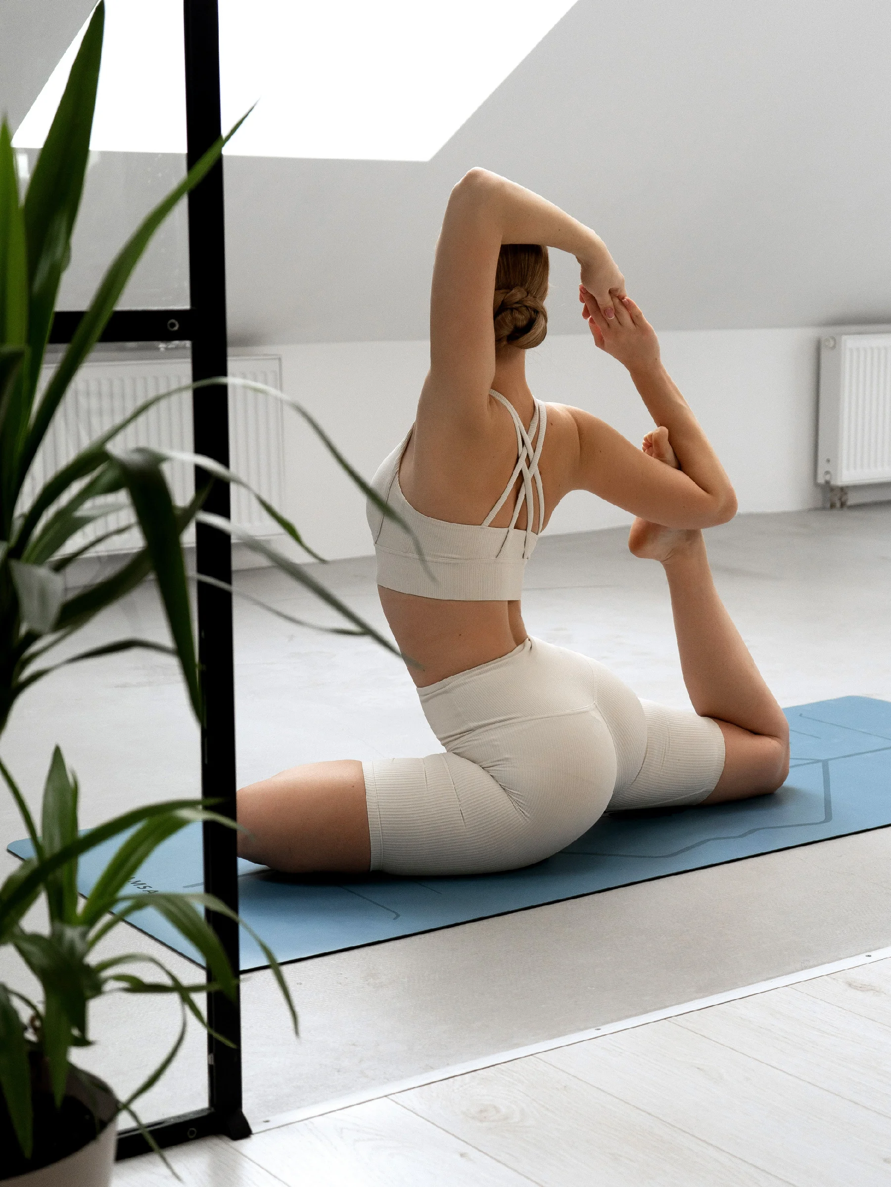 Голубой коврик для йоги Hamsa Yoga, коврик для фитнеса, нескользящий