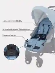 Голубой коляска детская MOWBaby "CROSS" RA080 Blue 2024