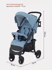 Голубой коляска детская MOWBaby "CROSS" RA080 Blue 2024