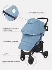 Голубой коляска детская MOWBaby "CROSS" RA080 Blue 2024