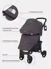 Тёмно-серый коляска детская MOWBaby "CROSS" RA080 Carbon 2024