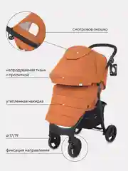 Коричневый коляска детская MOWBaby "CROSS" RA080 Brown 2024