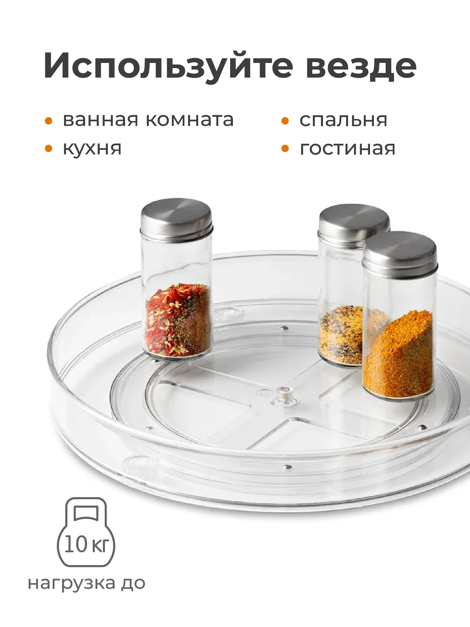 Вращающаяся подставка для специй Shiny Kitchen, органайзер для соусов