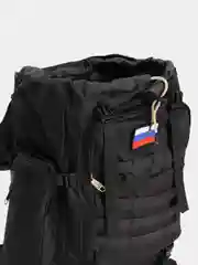 Черный рюкзак туристический, тактический, с флагом РФ, 50 л