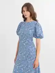 Синий меланж платье женское, праздничное, повседневное, короткий рукав