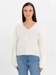 Белый свитер женский, вязаный