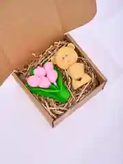Мыло ручной работы мишка и тюльпан