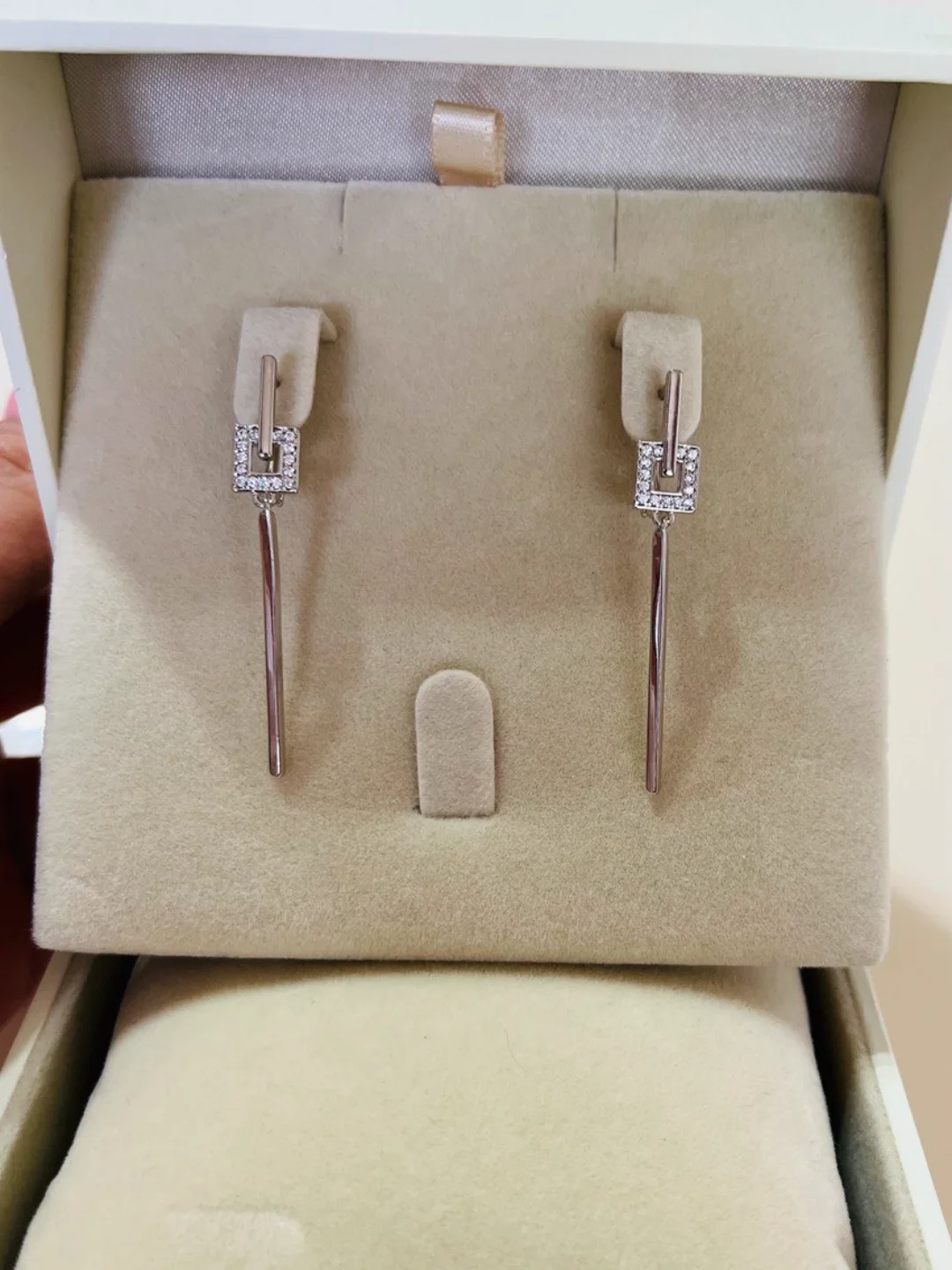 Серебряный серьги длинные минимализм геометрические