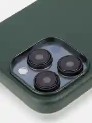 Тёмно-зелёный чехол MagSafe для iPhone 15 Pro Max Plus кожаный ROSCO из экокожи с защитой камер магнитом