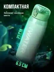 Бирюзовый бутылка для воды, спортивная, с трубочкой Shark Fit, 550 мл