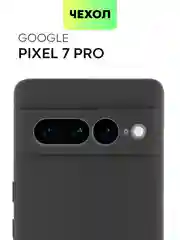 Черный чехол для Google Pixel 7 Pro силиконовый BROSCORP матовый тонкий с защитой камер