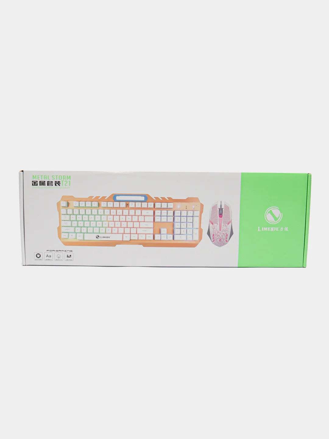Белый игровой набор: Игровая Клавиатура и Игровая Мышь. С подсветкой и подставкой для телефона