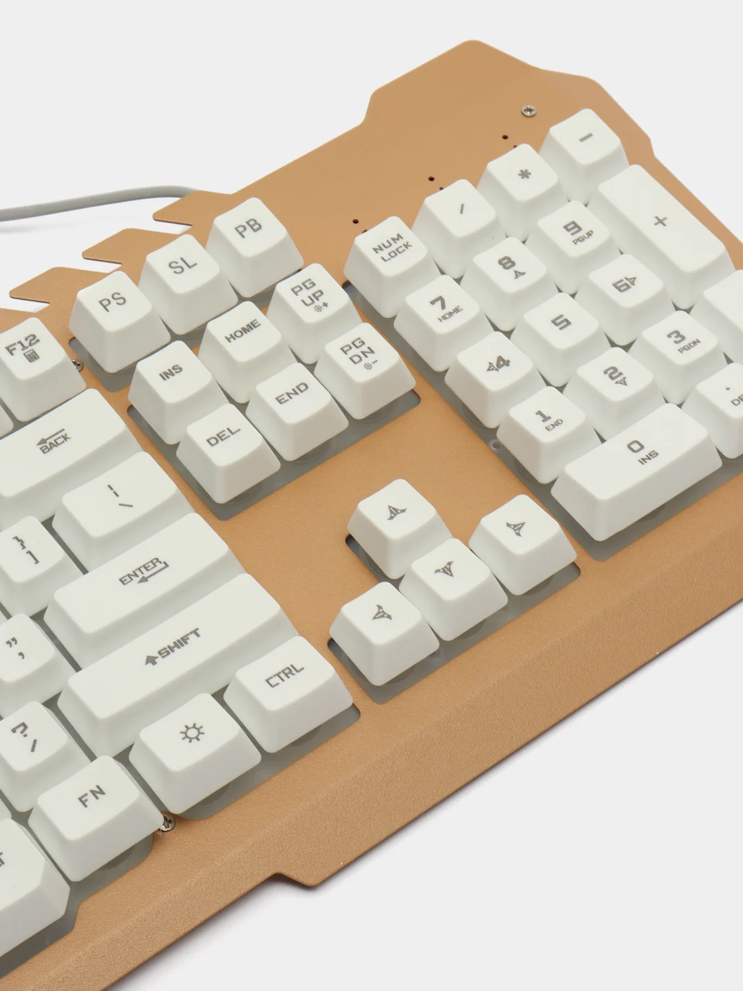 Белый игровой набор: Игровая Клавиатура и Игровая Мышь. С подсветкой и подставкой для телефона
