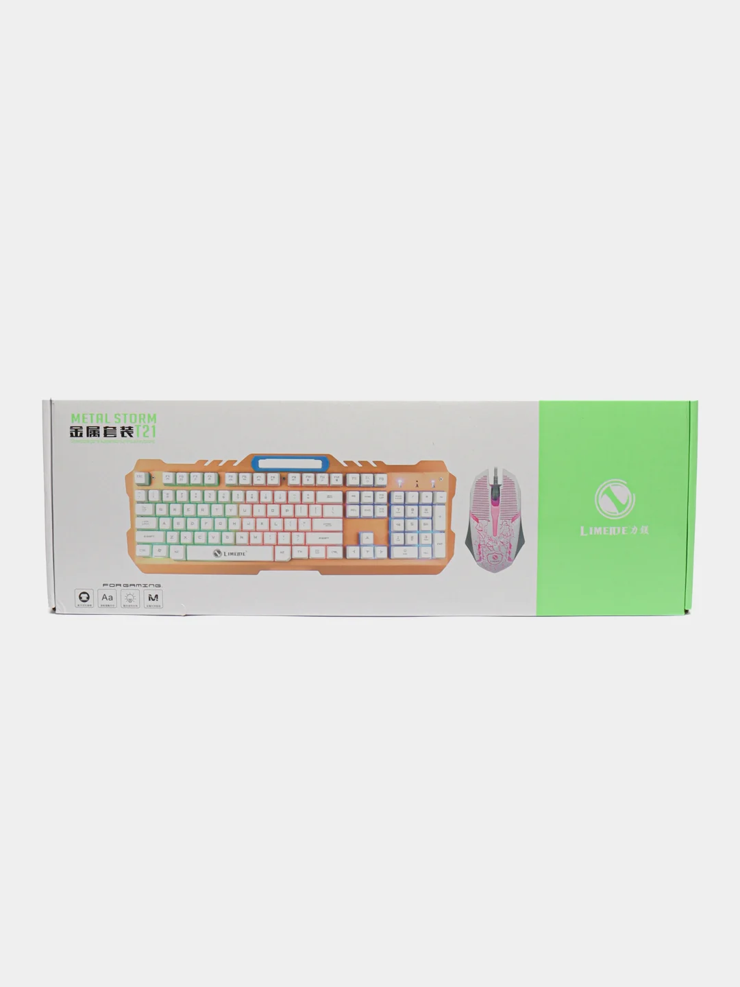 Черный игровой набор: Игровая Клавиатура и Игровая Мышь. С подсветкой и подставкой для телефона