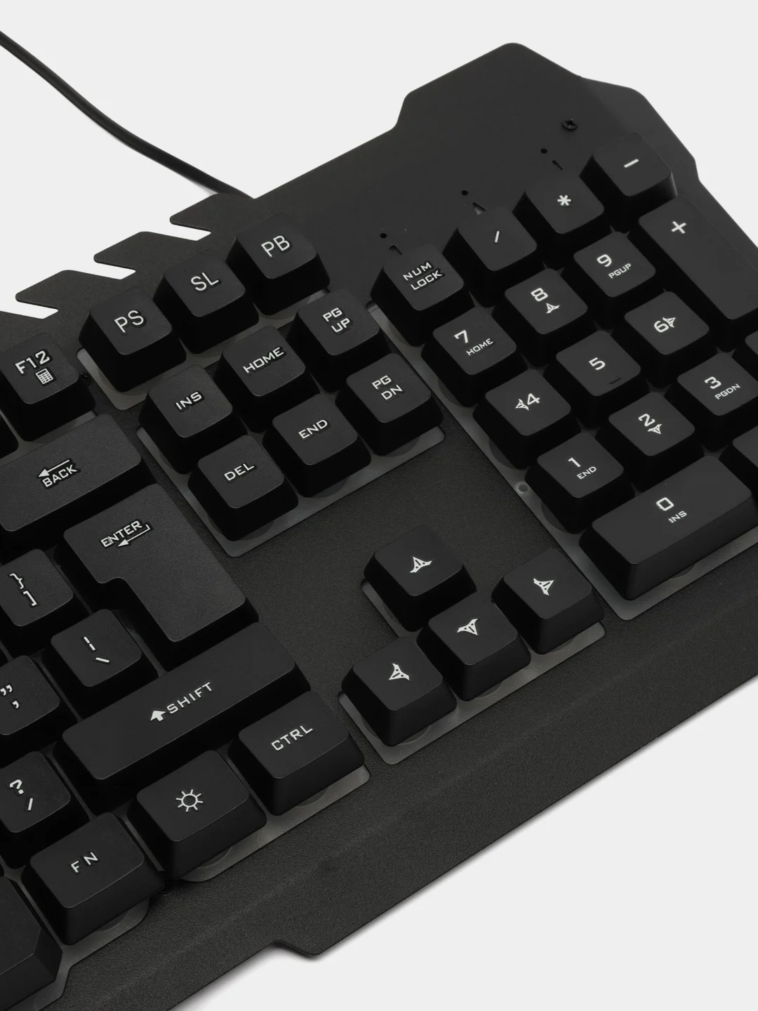 Черный игровой набор: Игровая Клавиатура и Игровая Мышь. С подсветкой и подставкой для телефона