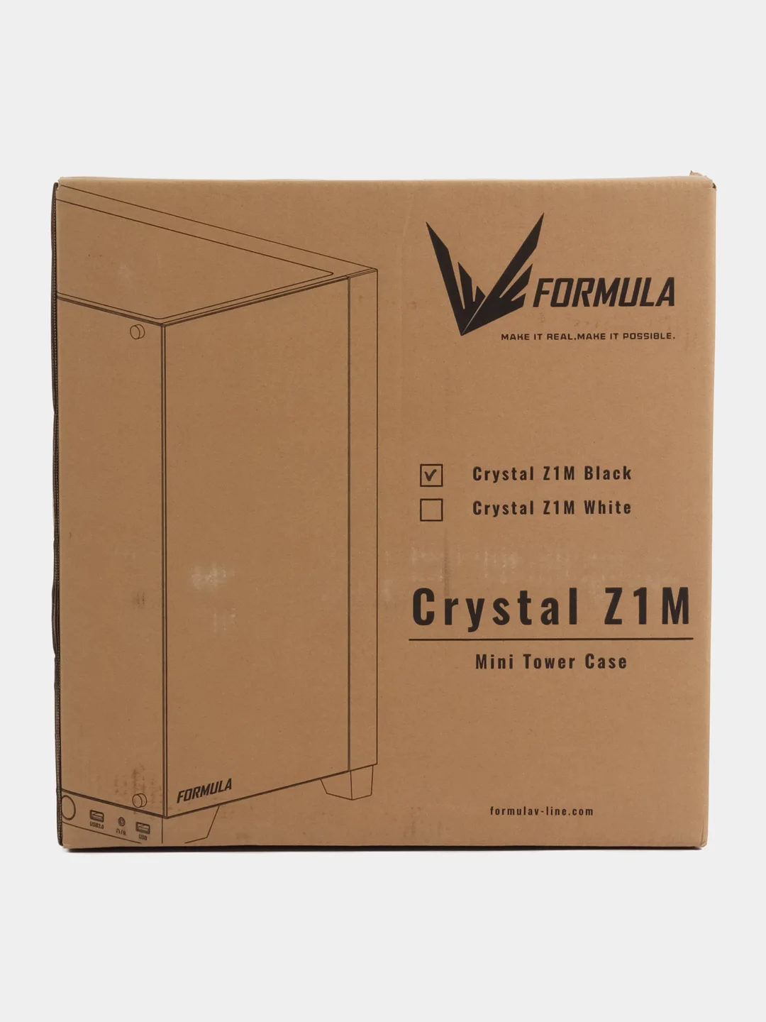 Черный корпус компьютерный Formula Crystal Z1M, без БП