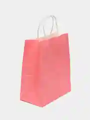 Кораллово-розовый пакет подарочный новогодний универсальный для женщины и мужчины 22см х 12см х 27см