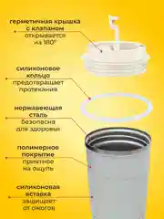 Красный термокружка автомобильная 510 мл, термостакан для кофе, автокружка
