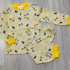 Желтый пижама для мальчиков кофта штаны из хлопка, с начесом