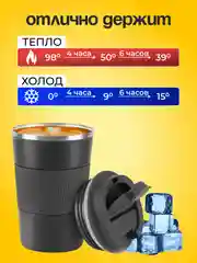 Черный термокружка автомобильная 510 мл, термостакан для кофе, автокружка